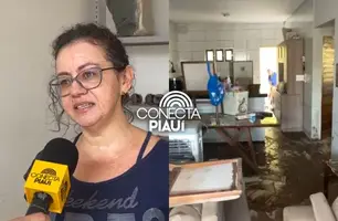 "Pensei que ia morrer": mulher relata momento que água invadiu sua casa em Picos (Foto: Conecta Piauí)