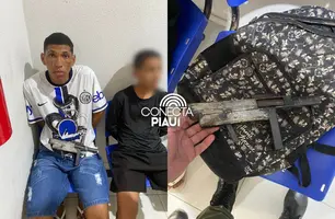 Polícia apreende dupla com arma de fabricação caseira em União (Foto: Reprodução)