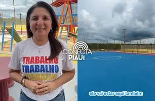 Prefeita de Luís Correia anuncia entrega do novo Complexo Esportivo do Poço Verde (Foto: Reprodução)