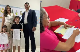 Prefeito de Coronel José Dias matricula filhos na rede municipal de ensino (Foto: Reprodução)