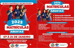 Prefeitura de Pau D’Arco do Piauí anuncia período de matrículas para 2025 (Foto: Reprodução)