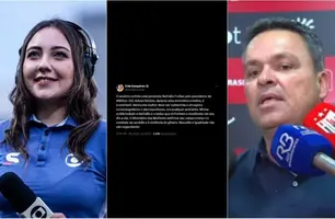 Repórter reage a fala machista do presidente do Atlético-GO; ministra repudia (Foto: Reprodução)