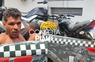 Suspeito de assalto é preso após cair de motocicleta em Teresina: "Fui atropelado" (Foto: Repórter 12/Conecta Piauí)