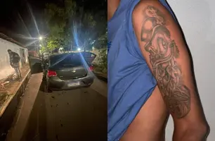 Suspeito é preso com carro roubado no bairro Real Copagre, zona Norte de Teresina (Foto: Divulgação/PMPI)