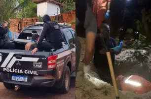 Suspeitos de assassinar e enterrar corpo em cova rasa são presos em Parnaíba (Foto: Reprodução)