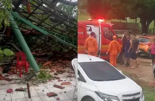 Temporal derruba árvore e destrói teto no CEFAP, deixando seis feridos em Teresina (Foto: Reprodução)
