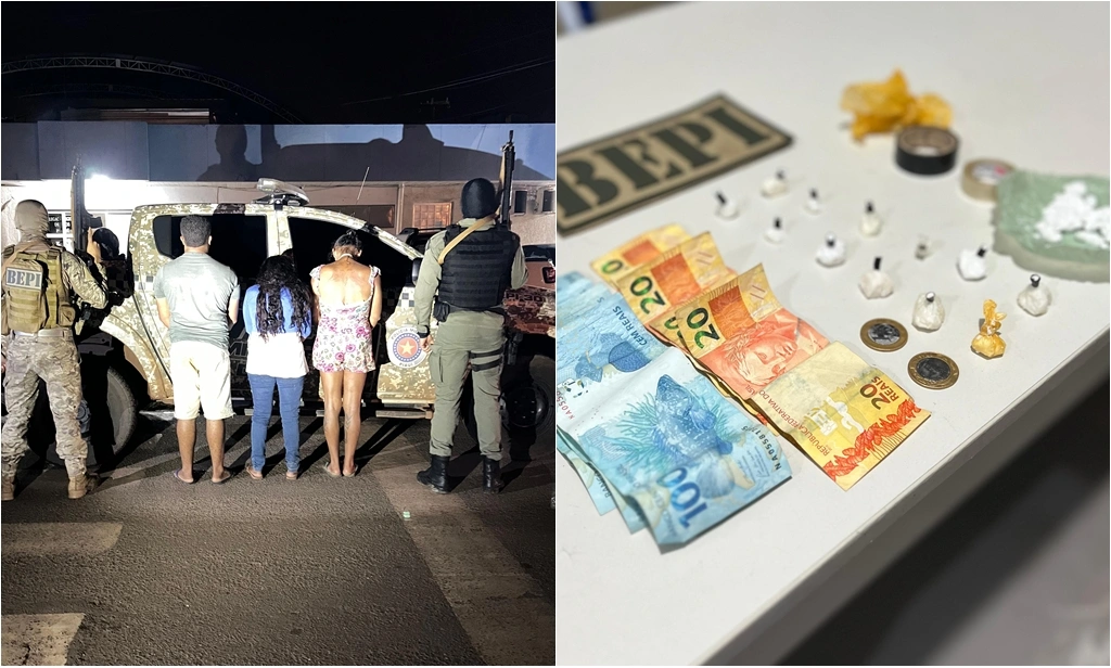 Três pessoas são presas por tráfico de drogas com cocaína em município no Piauí