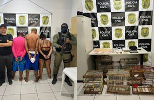 Trio é preso em flagrante em Buriti dos Lopes com drogas e animais silvestres (Foto: Divulgação/PMPI)