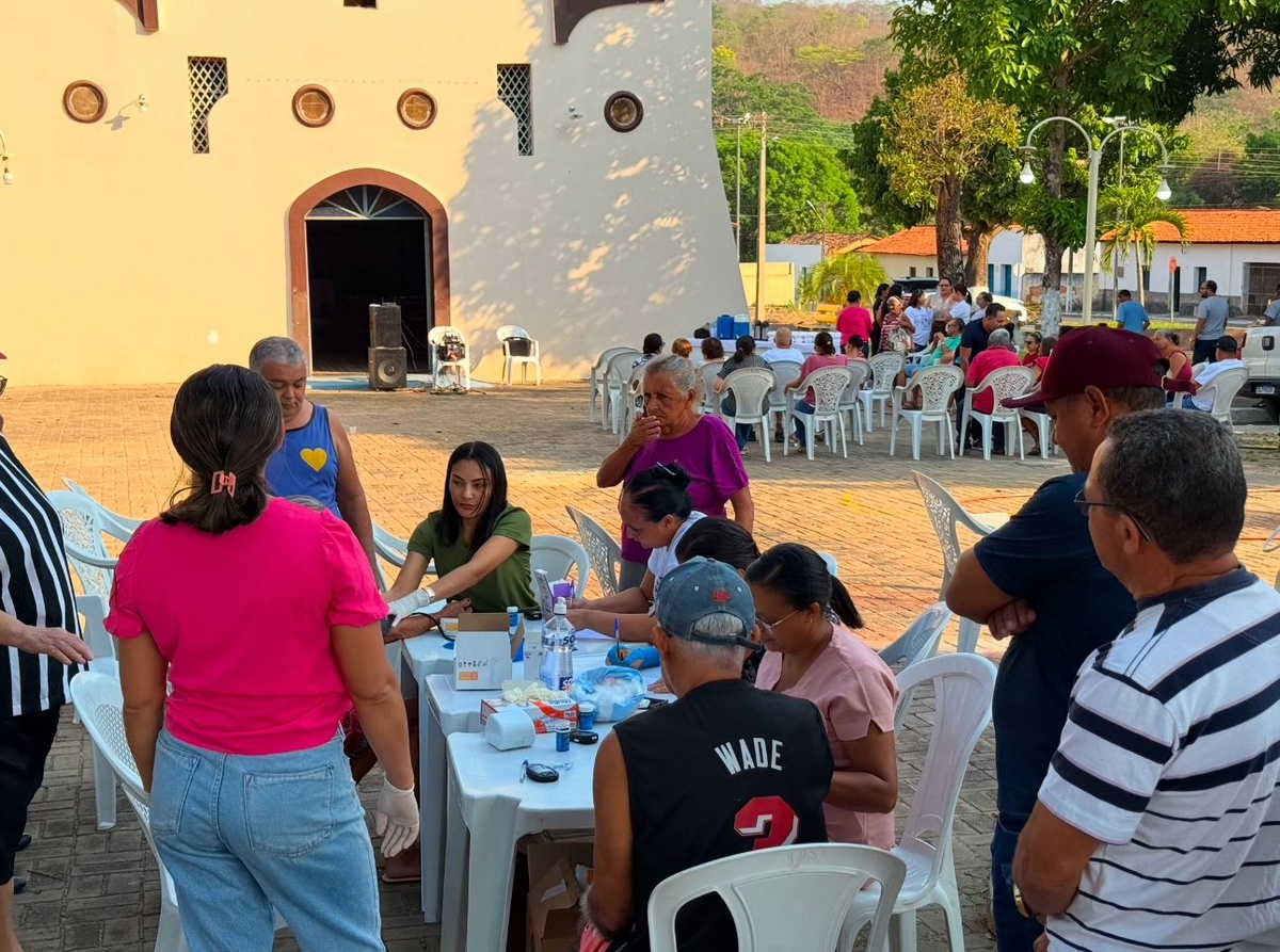 Ação do programa Hiperdia movimenta a Praça da Igreja Matriz em Ribeiro Gonçalves