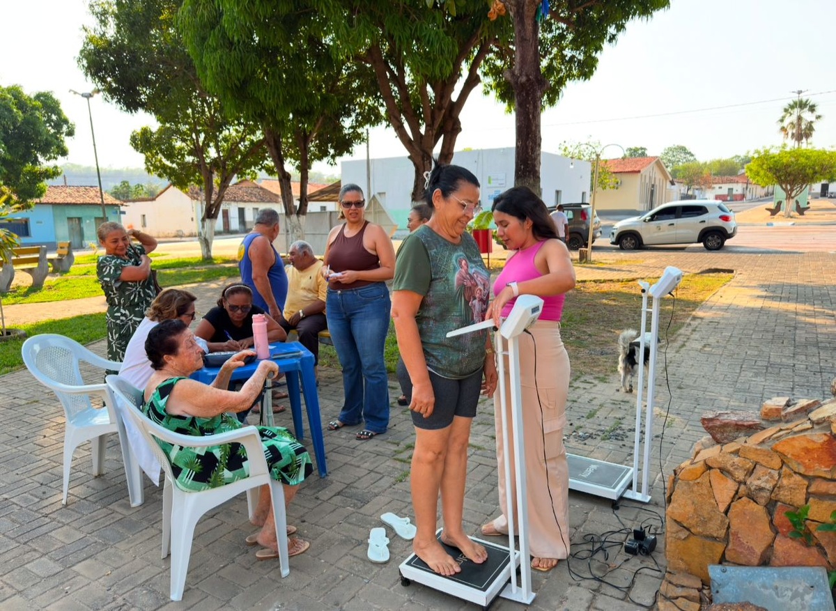 Ação do programa Hiperdia movimenta a Praça da Igreja Matriz em Ribeiro Gonçalves