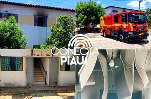 Apartamento fica destruído após incêndio na zona Sul de Teresina (Foto: Conecta Piauí)