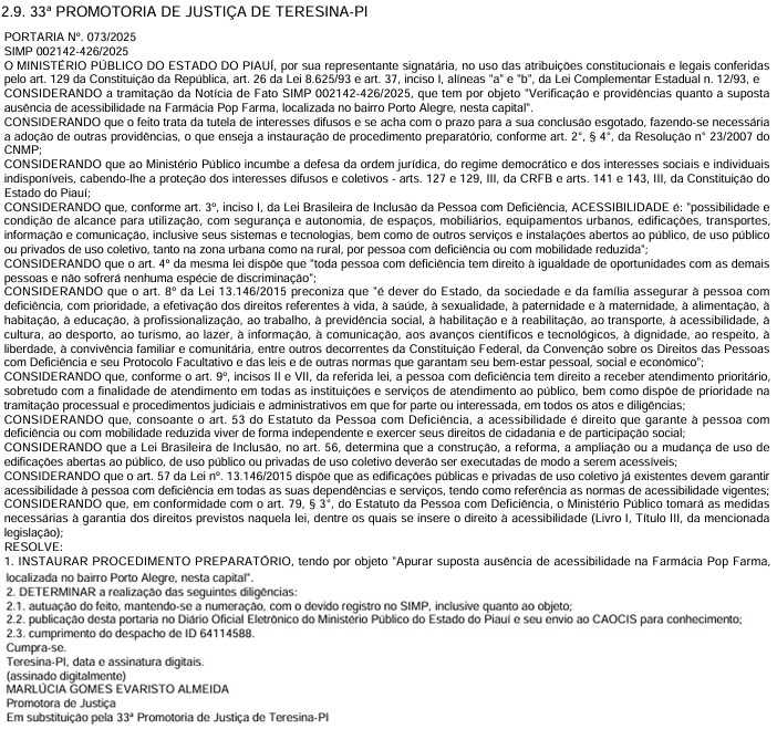 Após operação, Pop Farma agora é alvo de apuração do Ministério Público do Piauí