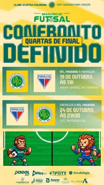 Atlético Piauiense enfrenta Fortaleza nas quartas de final do Brasileiro de Futsal