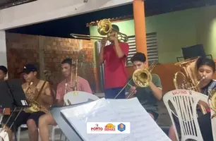 Banda infantil-juvenil de Porto se destaca com novos instrumentos e fardamento (Foto: Reprodução)
