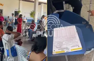 Caos: professores de Timon são impedidos de realizar prova por falta de carteiras (Foto: Reprodução)