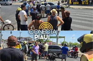 Carro colide com mototaxista por app na zona Norte de Teresina e complica trânsito (Foto: Reprodução)