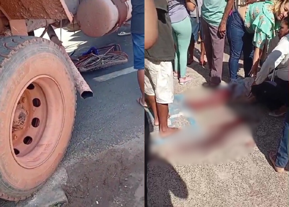 Ciclista idoso fica ferido após ser atingido por caçamba na BR-343, em Altos