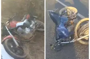 Colisão entre motos deixa um morto e um ferido grave na BR-230, em Oeiras (Foto: Reprodução)