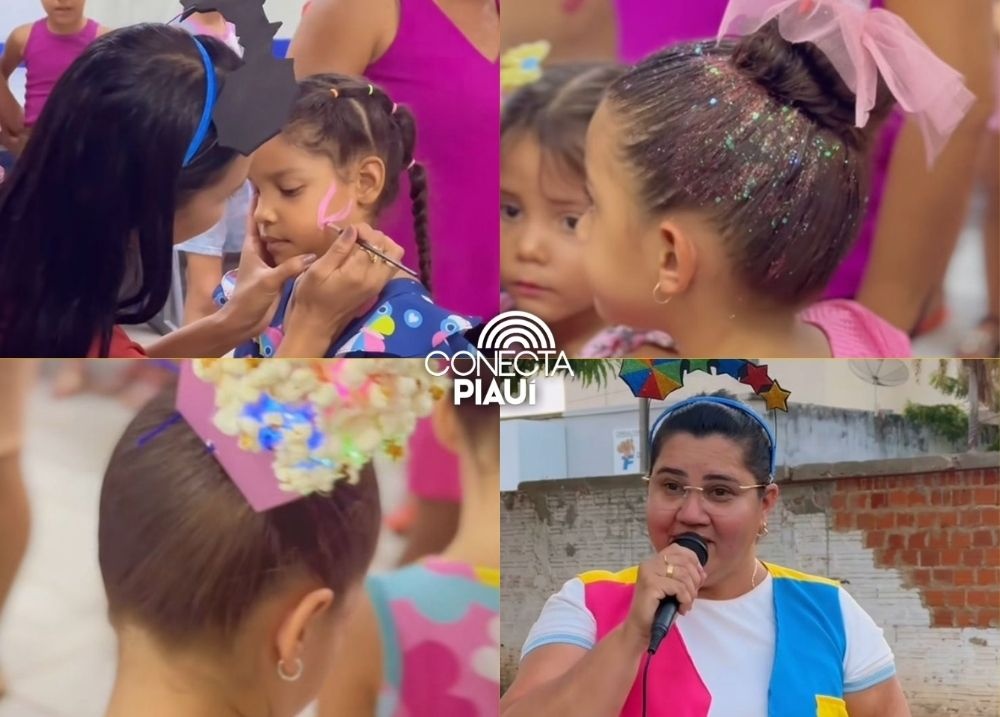 Com cabelo maluco e pintura de rosto, Prefeitura de Altos faz semana da criança
