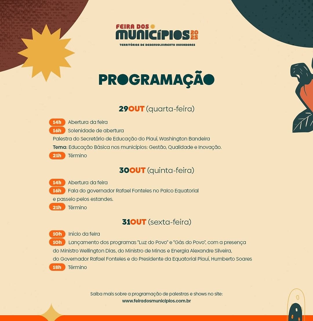 Confira a programação completa da Feira dos Municípios 2025