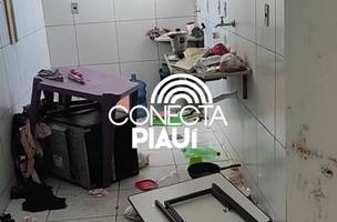 Confira como ficou o apartamento invadido por 20 faccionados em Teresina (Foto: Reprodução)