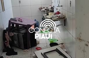 Confira como ficou o apartamento invadido por 20 faccionados em Teresina (Foto: Reprodução) Confira como ficou o apartamento invadido por 20 faccionados em Teresina (Foto: Reprodução)