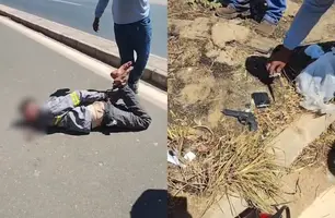 Criminoso é detido por populares durante tentativa de assalto na zona Sul de Teresina (Foto: Reprodução)
