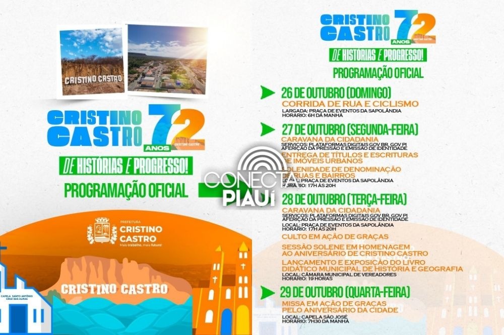 Cristino Castro celebra 72 anos com programação voltada à população