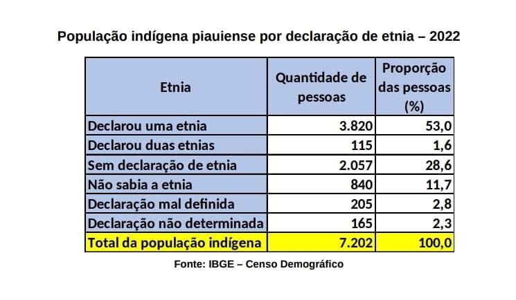Etnia Tabajara é a mais numerosa no Piauí, mostra dados do Censo 2022