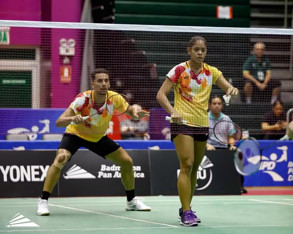 Fabrício Farias e Jaqueline Lima, atletas piauienses de badminton