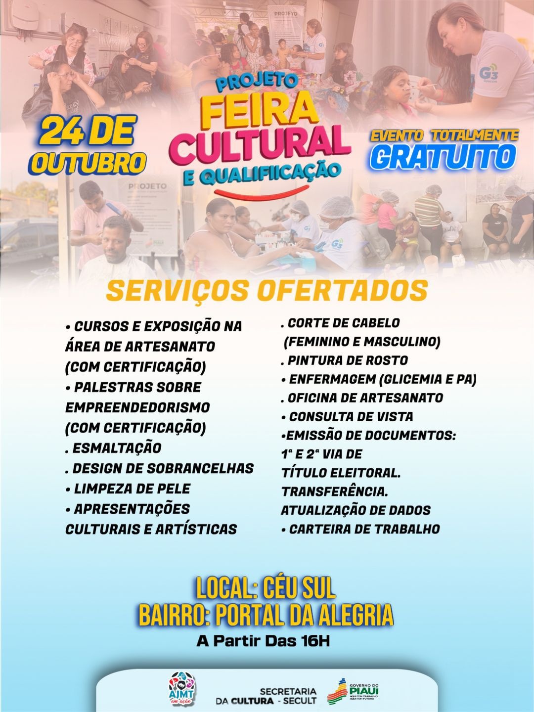 Feira de Cultura leva serviços e atrações ao CEU do Céu Sul, em Teresina