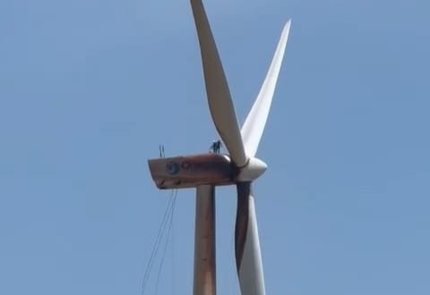 Funcionários caem de torre eólica no Complexo Delta, na Pedra do Sal