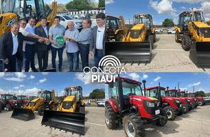 Governo do Piauí entrega retroescavadeiras a 28 municípios do estado (Foto: Conecta Piauí)