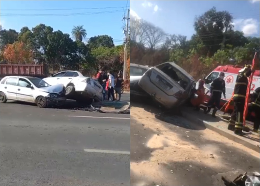 Grave acidente na Estrada da Alegria deixa mulher presa às ferragens em Teresina