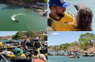 Guadalupe realiza a 9ª edição da tradicional Descida de Boia no rio Parnaíba (Foto: Reprodução) Guadalupe realiza a 9ª edição da tradicional Descida de Boia no rio Parnaíba (Foto: Reprodução)