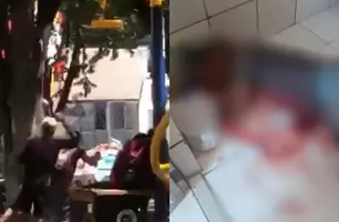 Homem é esfaqueado em praça e socorrido dentro de banheiro de padaria em Teresina (Foto: Reprodução)