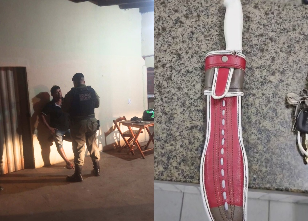 Homem é flagrado com faca e motocicleta adulterada em bar na cidade de Cocal