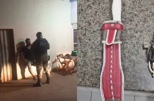 Homem é flagrado com faca e motocicleta adulterada em bar na cidade de Cocal (Foto: Divulgação/PMPI)