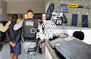 Homem é preso após invadir residência e render família em Parnaíba (Foto: Conecta Piauí)