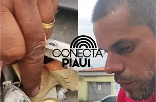 Homem esconde drogas na boca após ser abordado por policiais no Centro de Teresina (Foto: Conecta Piauí)