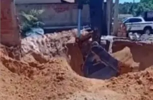 Homem fica soterrado após desabamento de poço na cidade de Gilbués (Foto: Reprodução)