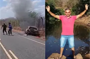 Homem morre carbonizado após carro pegar fogo em Ipiranga do Piauí (Foto: Reprodução)