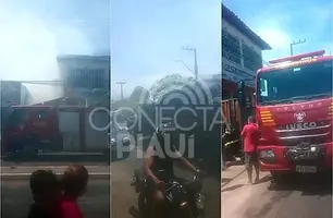 Incêndio cobre bairro de Timon com fumaça e mobiliza Corpo de Bombeiros (Foto: Reprodução)