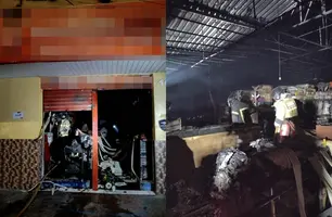 Incêndio destrói loja de tecidos no Centro de Teresina e causa grande prejuízo (Foto: Reprodução/Corpo de Bombeiros)