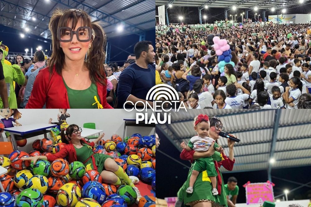 Ivanária Sampaio celebra alegria das crianças em evento no ginásio de Esperantina