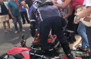Jovem fica ferida pós ser atropelada por motocicleta na zona Norte de Teresina (Foto: Reprodução)