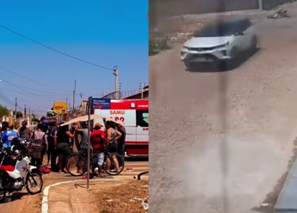 Jovem fica ferido em acidente entre carro e moto em Parnaíba; motorista fugiu