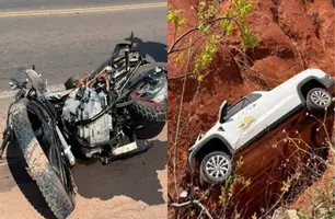 Jovem morre em colisão entre motocicleta e carro da Prefeitura em Monte Alegre (Foto: Reprodução/Portal B1)