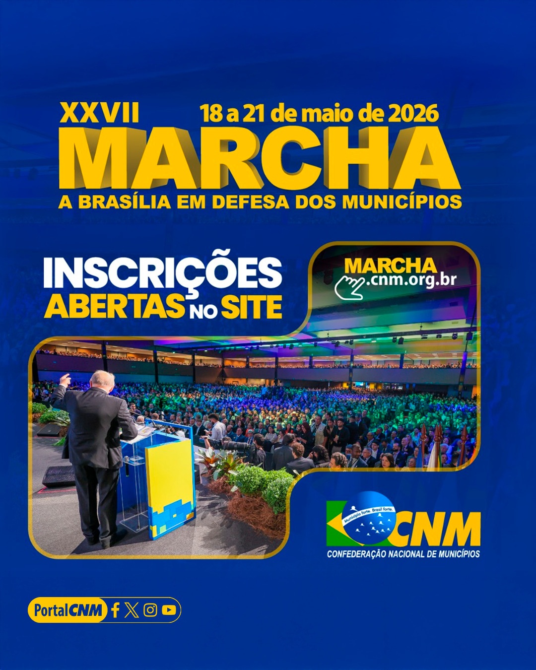 Marcha a Brasília em Defesa dos Municípios 2026 reunirá gestores de todo o país
