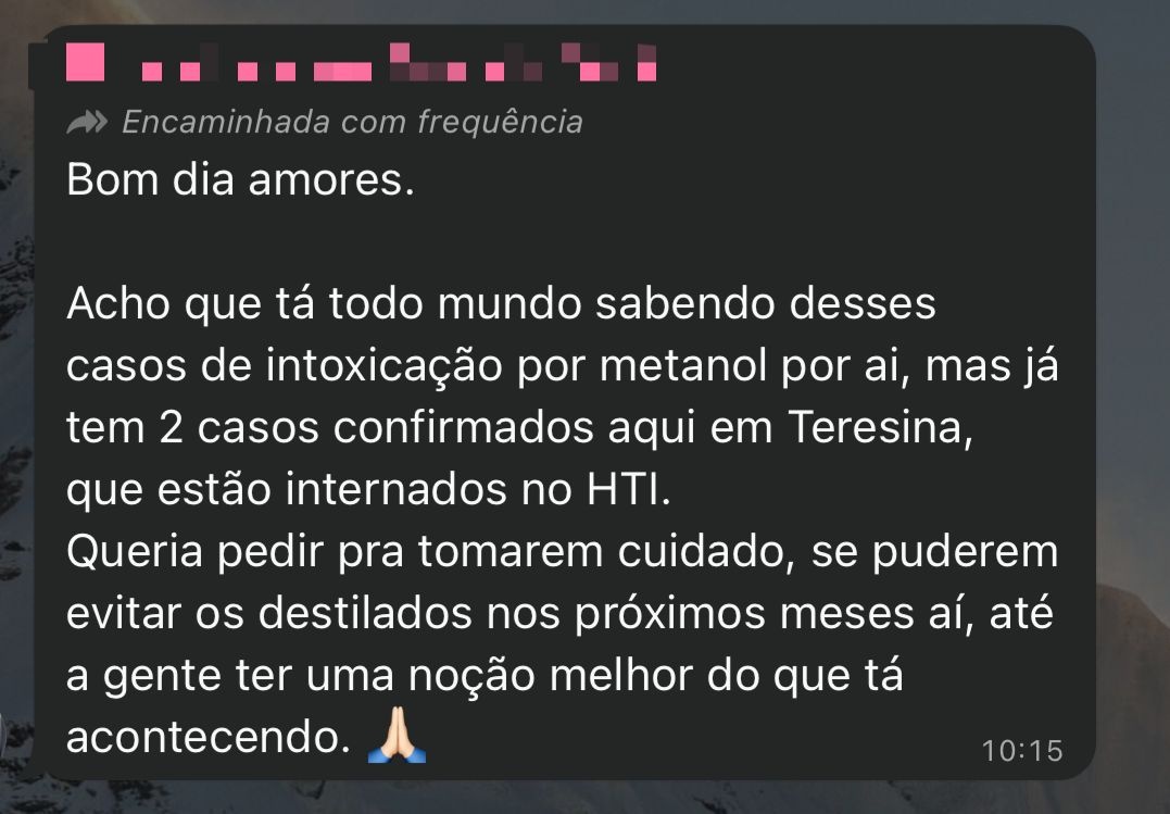 Mensagem falsa circulou nas redes sociais